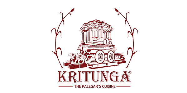 Ancient Indian chariot illustration with decorative floral elements representing Kudunga restaurant branding.